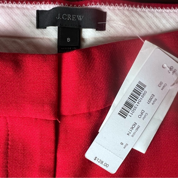 J. Crew NEW Red Wool Blend Patio Pants Size 8 - Picture 3 of 12